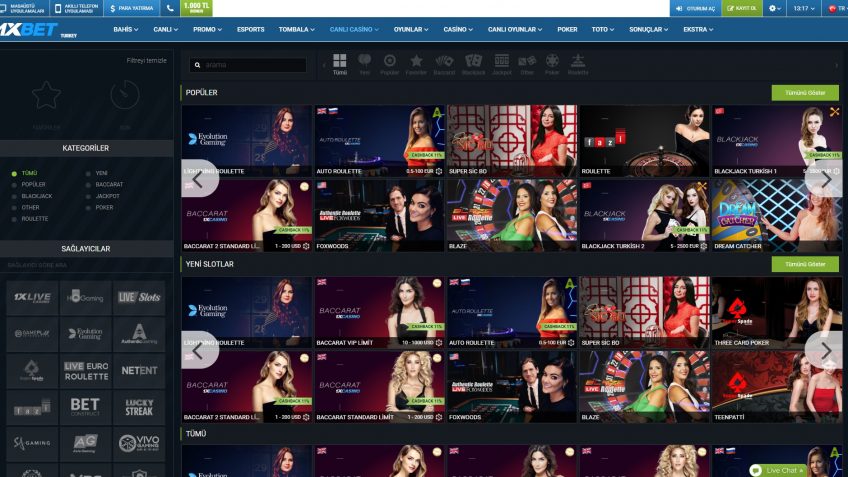1xbet canlı casino giriş sayfası