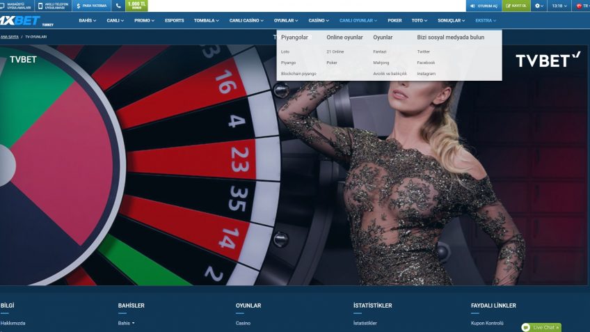 1xbet canlı oyunlar giriş sayfası