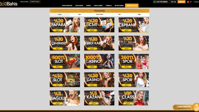 360Bahis giriş promosyonları listesi
