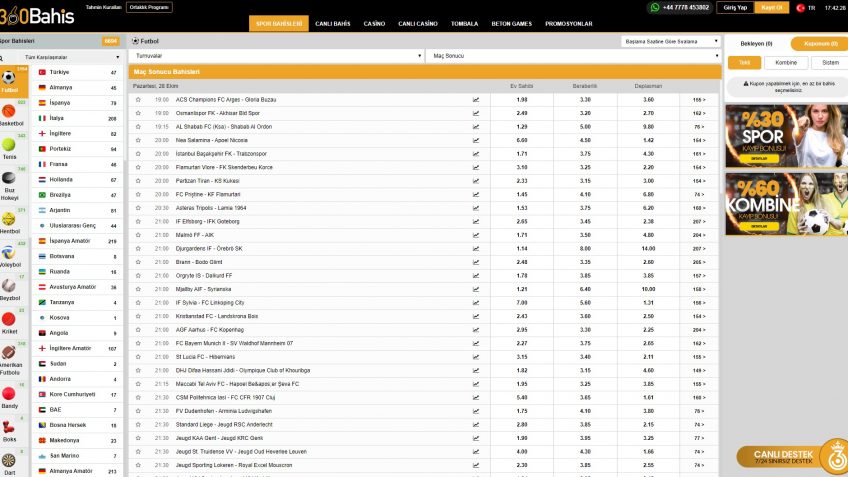 360Bahis spor bahisleri müsabakaları
