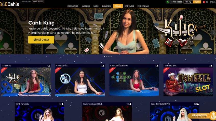 360Bahis tombala çekilişleri sayfası