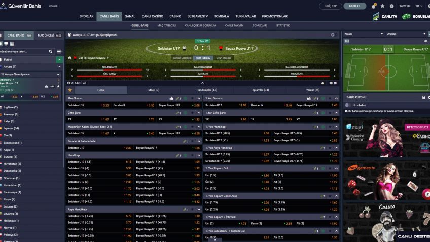 Arzbet canlı bahis seçenekleri