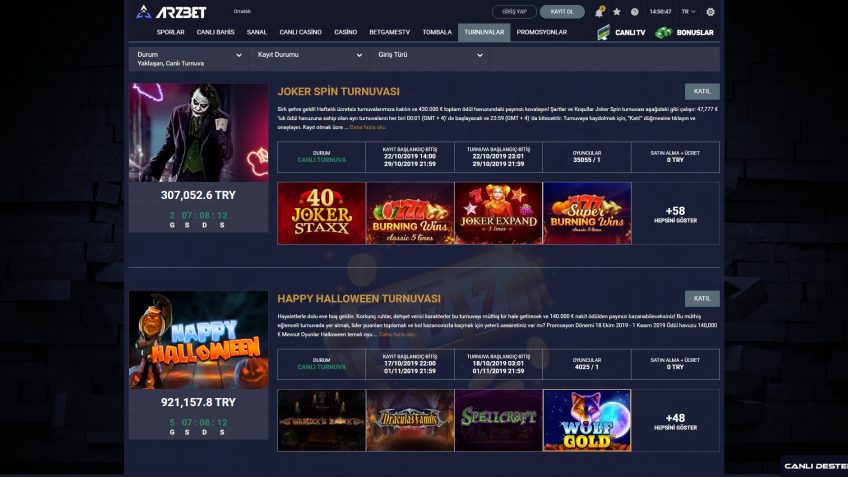 Arzbet turnuvaları tarihleri