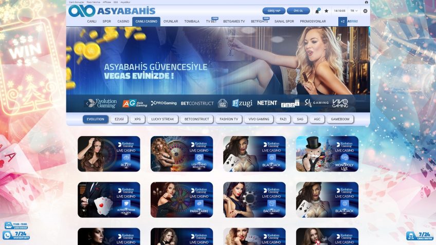 Asyabahis canlı casino lobisine giriş bölümü