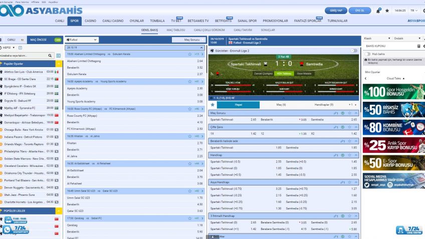Asyabahis spor bahisleri giriş oranları