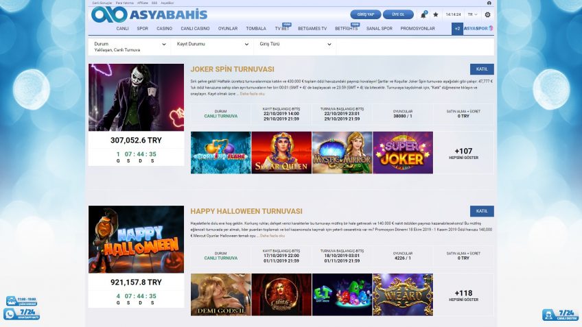 Asyabahis yaklaşan turnuvalara gir