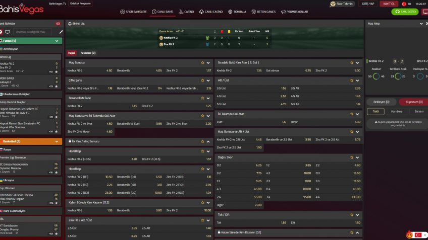 BahisVegas canlı bahis oranları