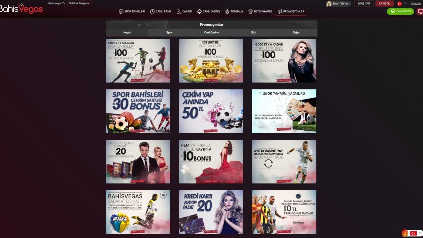 BahisVegas giriş promosyonları ve bonus teklifleri