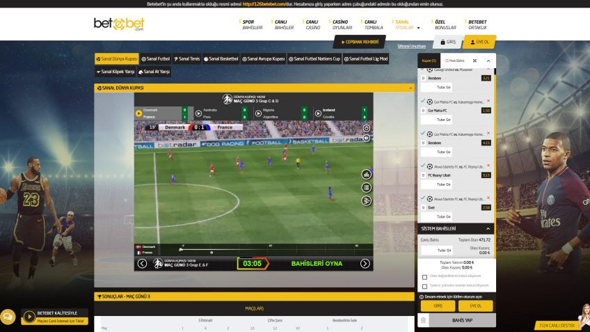 Betebet sanal spor bahisleri
