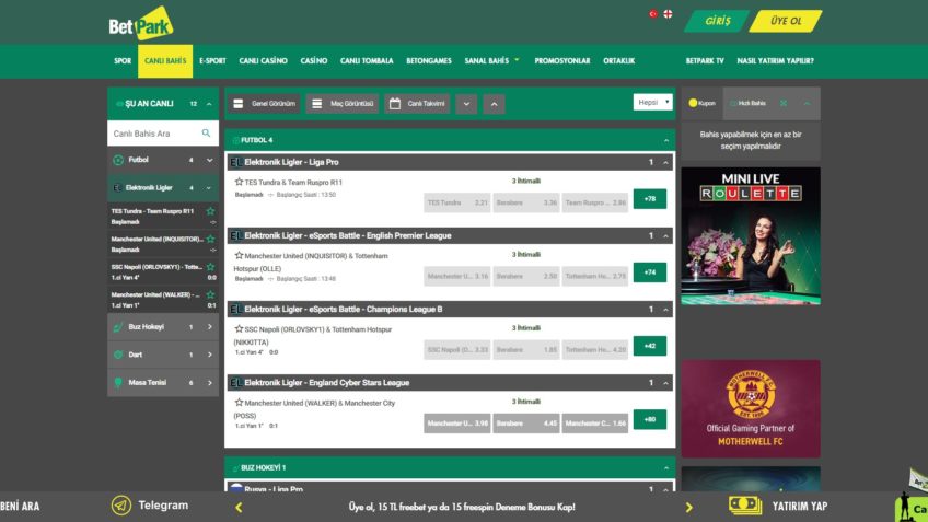 Betpark canlı bahis