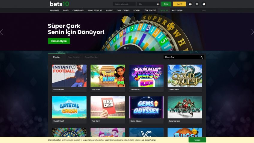 bets10 oyunlarına giriş bölümü