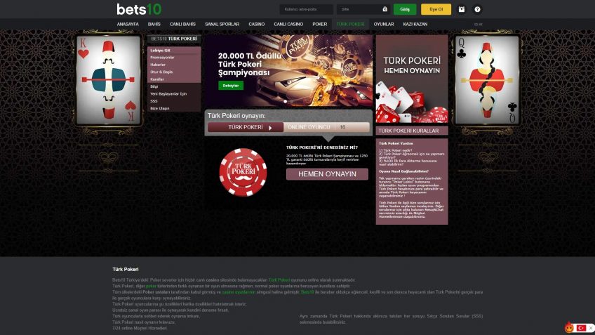 Bets10 türk pokeri girişi