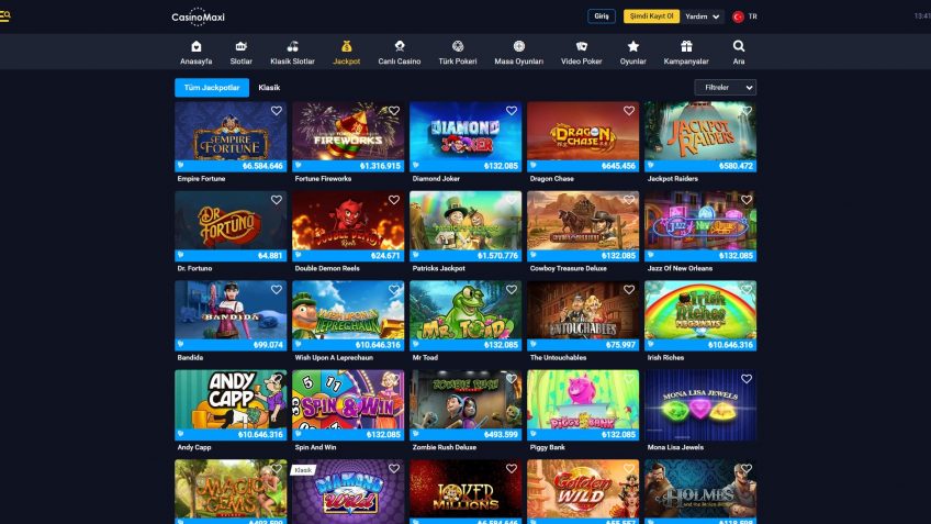 Casinomaxi jackpot ödüllü oyunlar