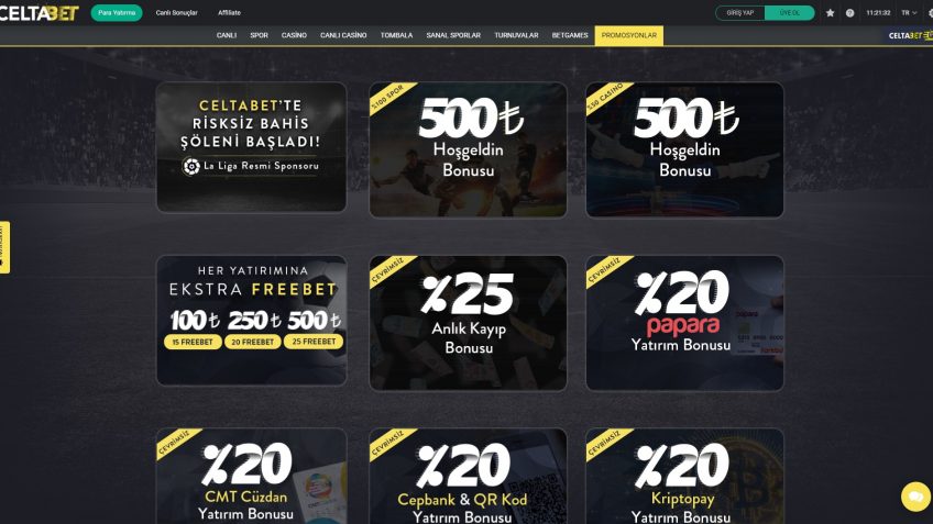 Celtabet promosyonlar ve bonuslar