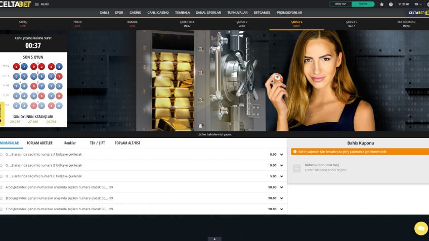 Celtabet şanslı 6 bahis oyunu