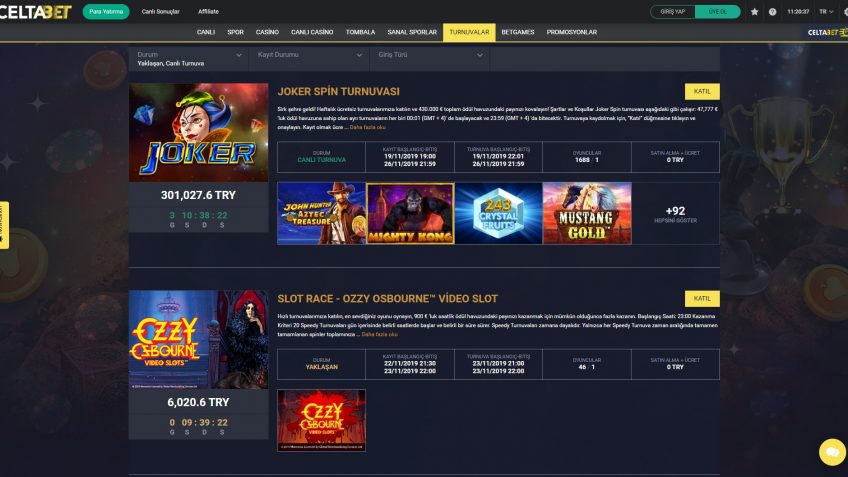 Celtabet yaklaşmakta olan turnuvalar