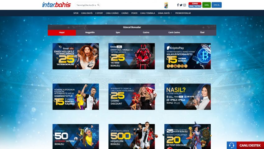 İnterbahis ilk giriş promosyonları