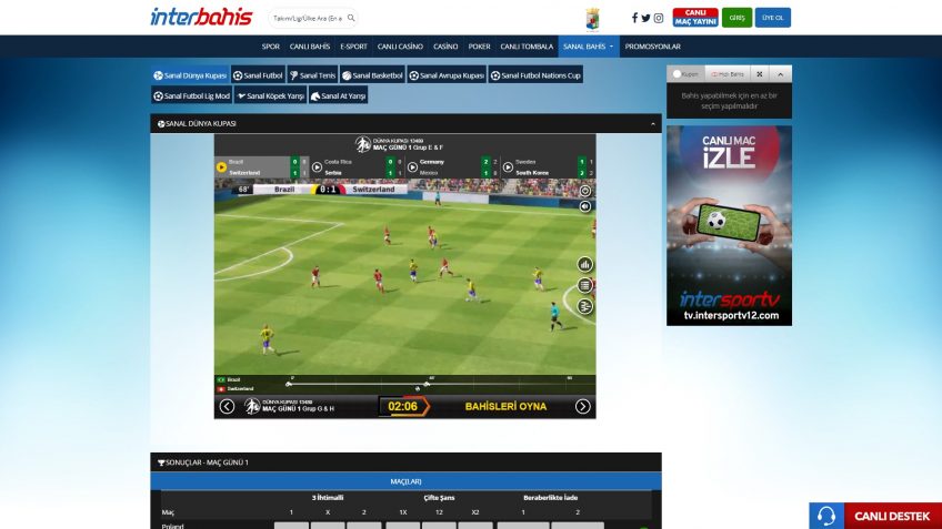 İnterbahis sanal dünya kupası