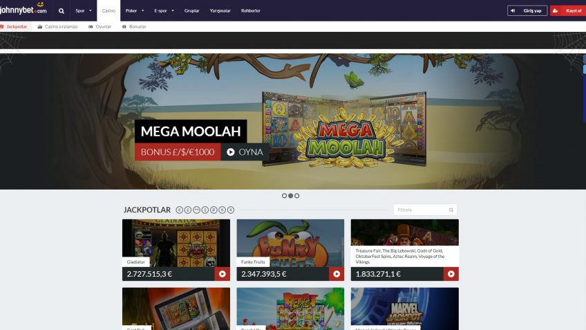 Johnnybet jackpotlar listesi