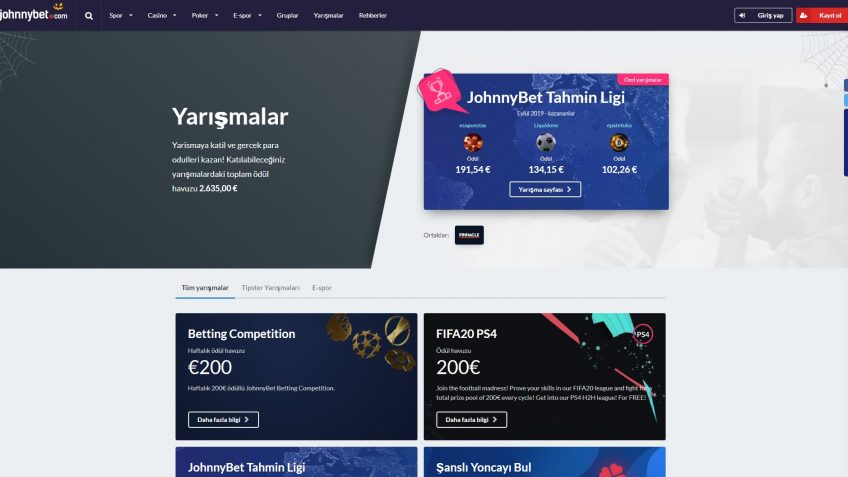 Johnnybet'in düzenlediği yarışmalar