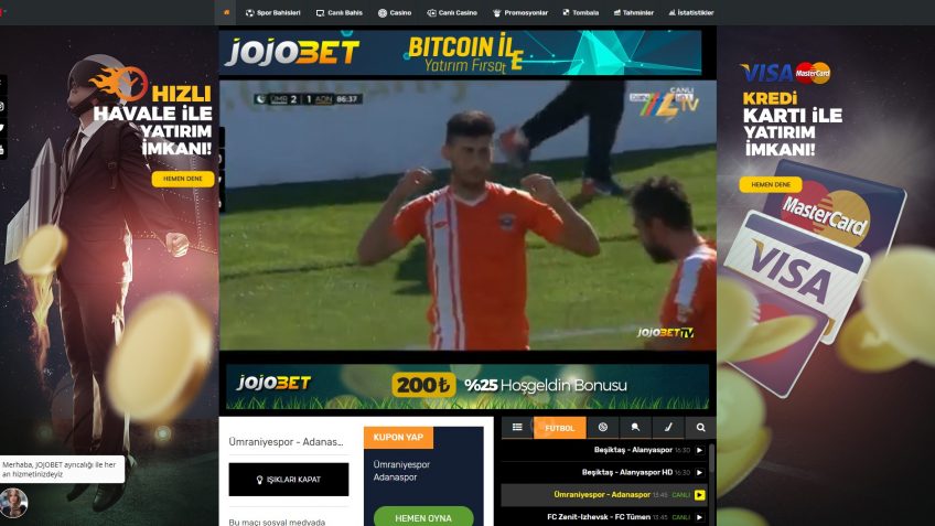 Jojobet tv canlı maç izleme sitesi