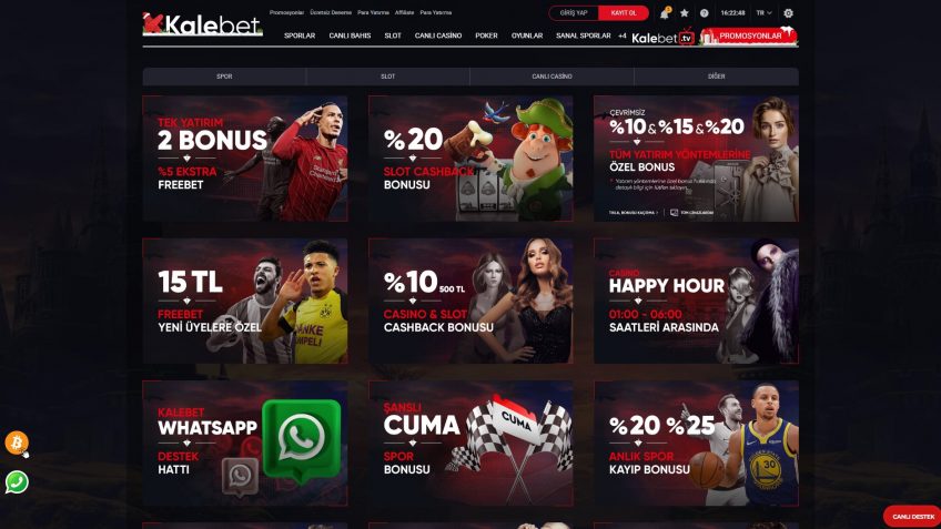 kalebet giriş bonusları ve promosyonlar