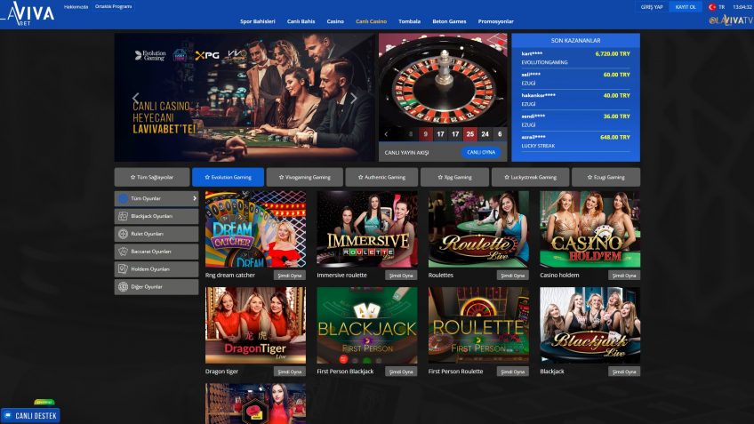 Lavivabet canlı casino giriş karşılaması
