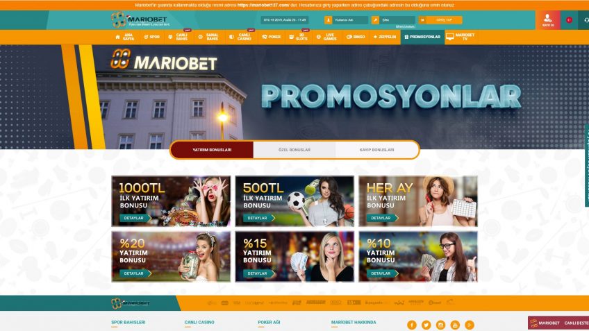 Mariobet giriş promosyonları ve bonuslar