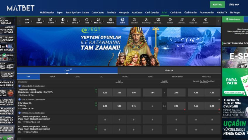 matbet giriş bölümü