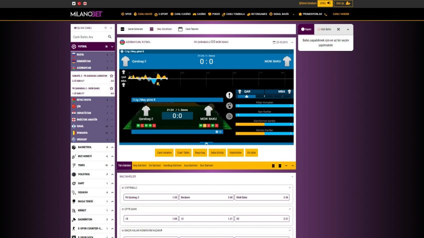 Milanobet canlı bahis seçenekleri & yüksek oranlar