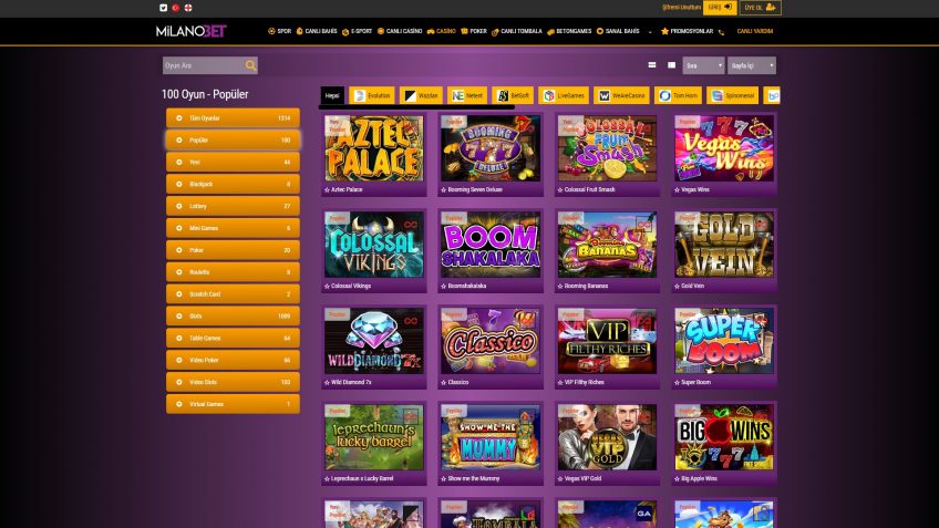 Milanobet casino giriş slotları