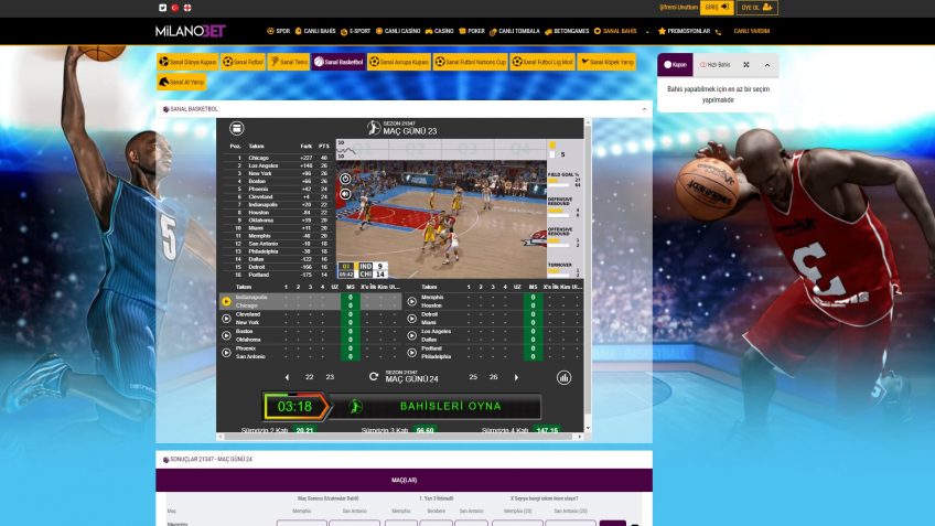 Milanobet sanal basketbol bahisleri