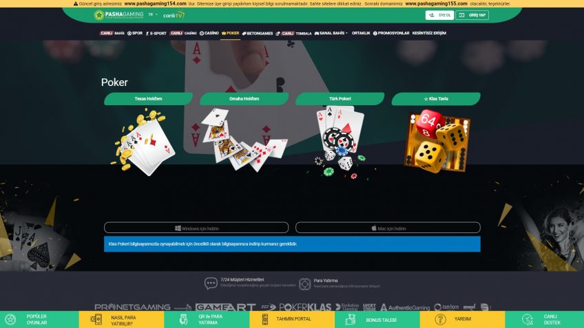 Pashagaming poker masaları