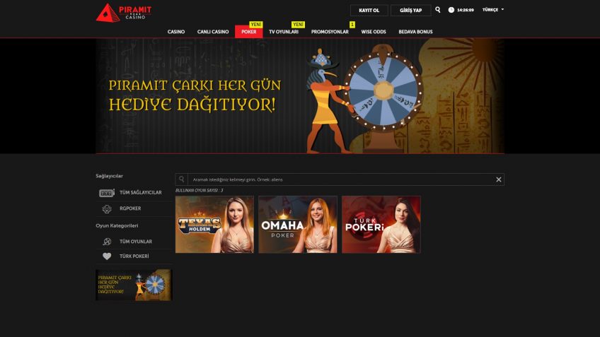 Piramitcasino Türk pokeri