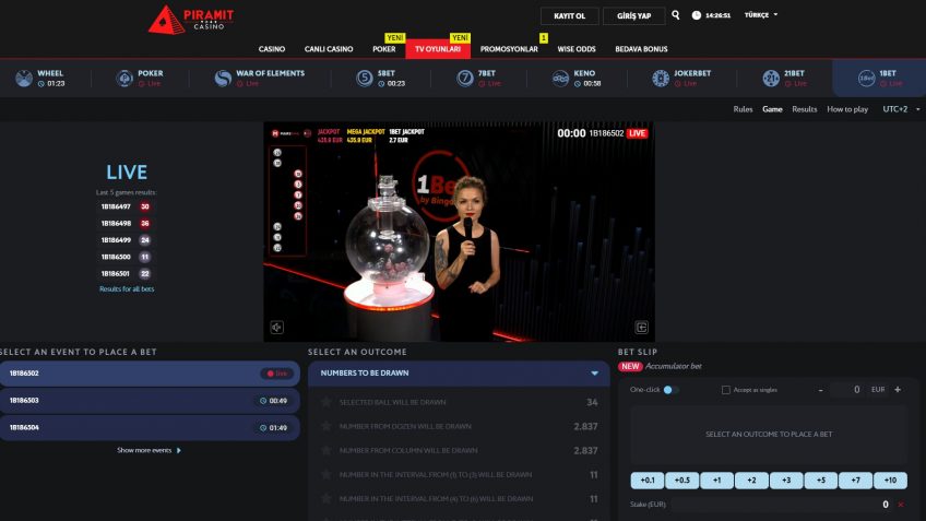 Piramitcasino TV bahis oyunları