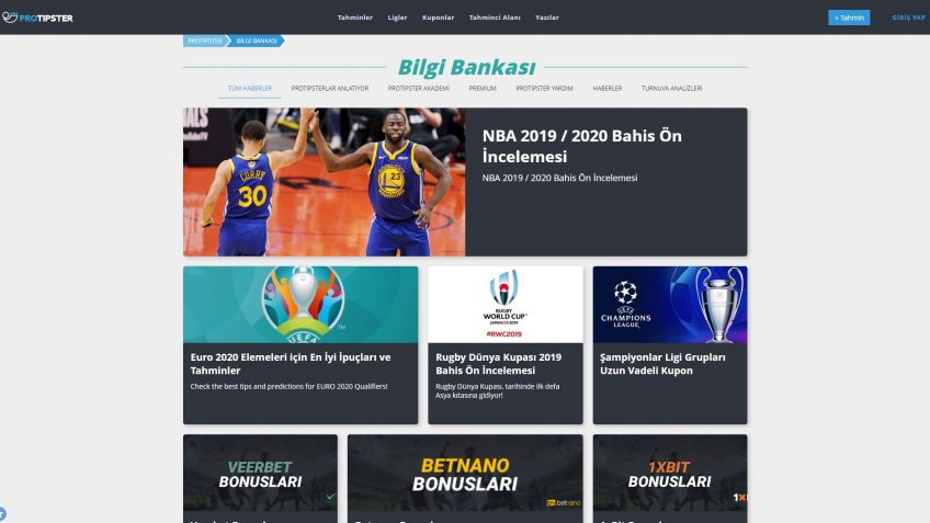 Protipster bilgi bankası bölümü