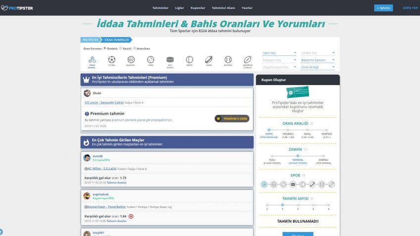Protipster iddaa tahminleri