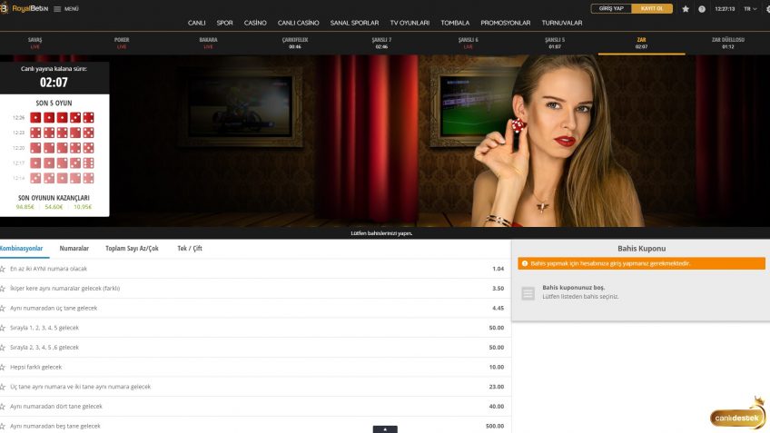 Royalbetin TV oyunları giriş bonusları