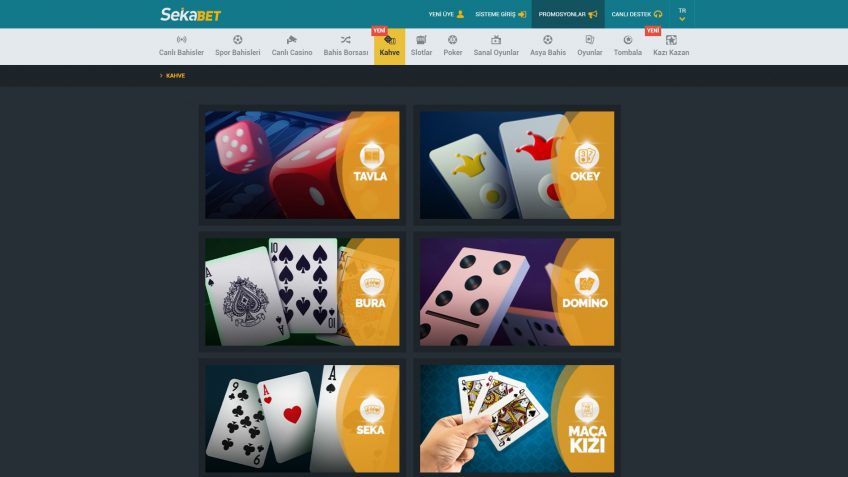 Sekabet kahve oyunlarına giriş