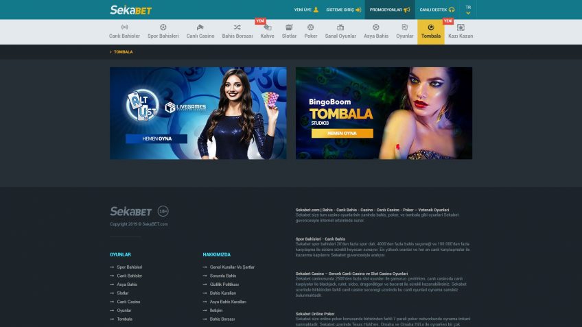 Sekabet tombala çekilişleri