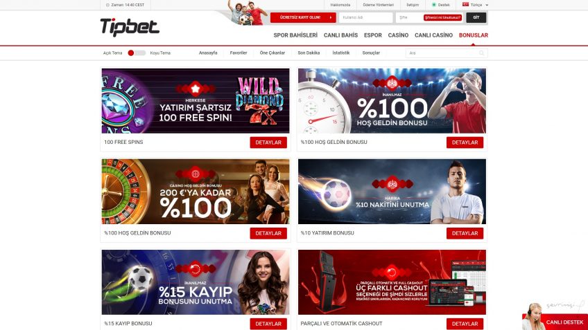 Tipbet bonusları giriş bonusu