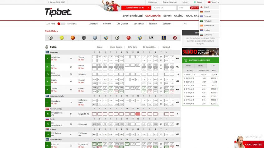 Tipbet canlı bahisler giriş karşılaşmaları