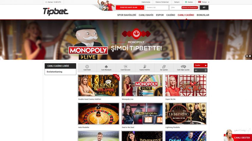 Tipbet canlı casino girişleri