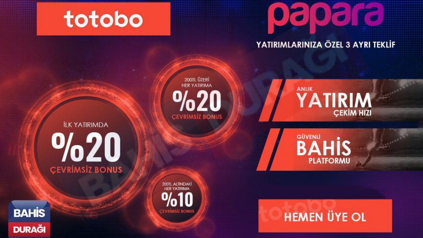Totobo papara yatırımı ve bonusu