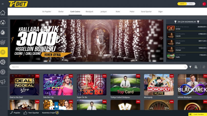 Trbet canlı casino giriş oyunları
