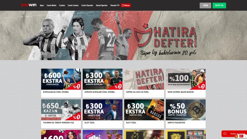 Youwin bonus tanıtım sayfası